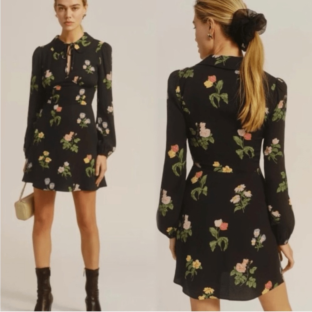 Reformation Will Mini Dress in Night Bloom - Picture 3 of 11